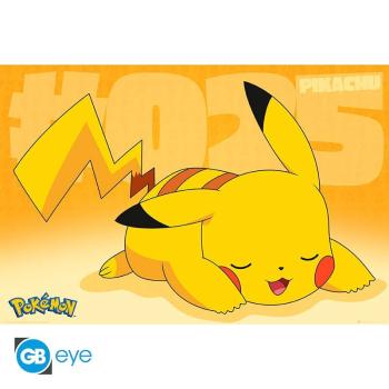 POKEMON - Poster Maxi "Pikachu schlafend"  Achten Sie darauf, Ihren Pikachu nicht zu überarbeiten und lassen Sie ihn gut mit diesem prächtigen Pokémon Poster ausruhen!